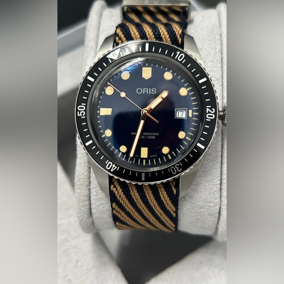 SOLD. Oris Men's Divers 65 Watch with Black and Gold Accents - Picture 1 of 9